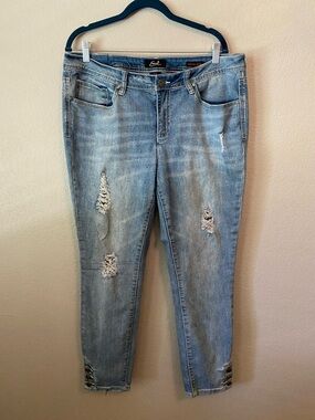 Earl Jeans Light Blue Distressed Boyfriend Jeans